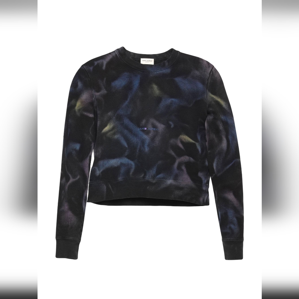 Saint Laurent Women's Black Tie-Dye Top